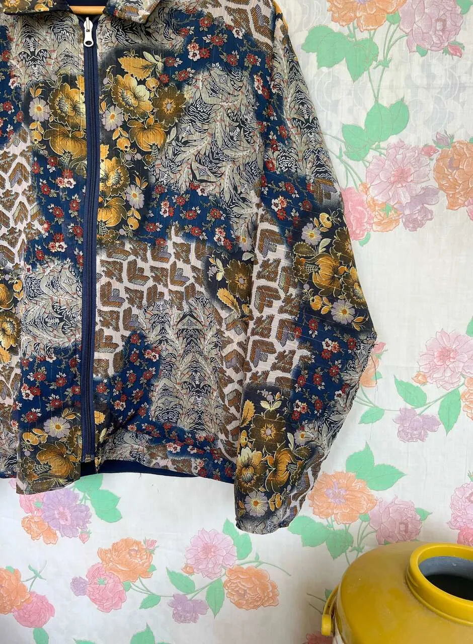 90's Printed Thin Bomber