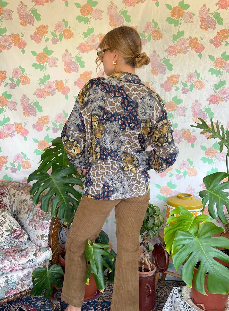 90's Printed Thin Bomber