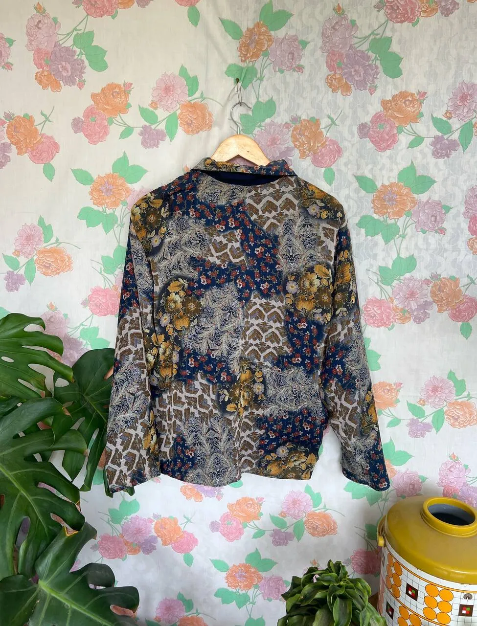 90's Printed Thin Bomber