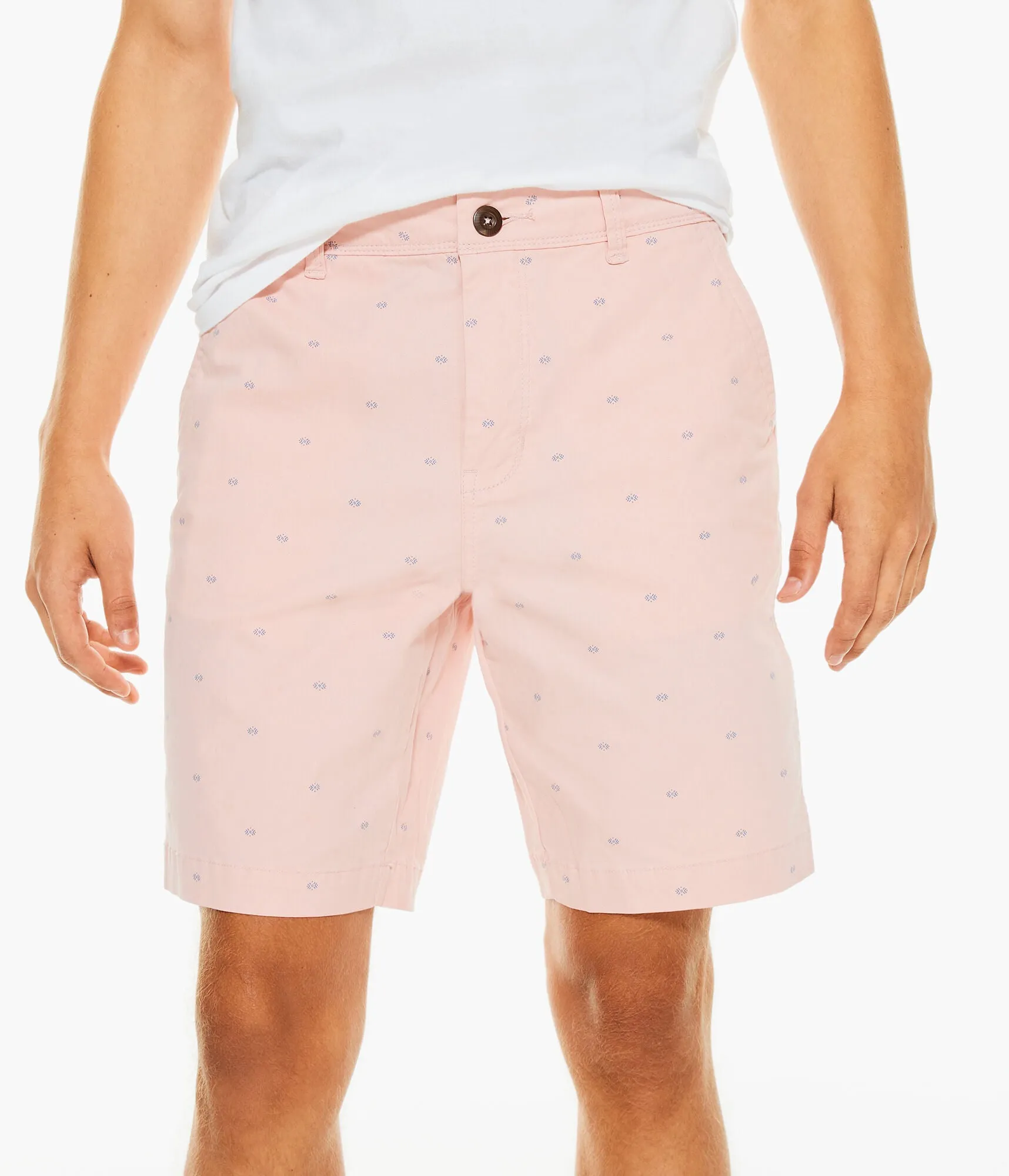 Aeropostale Mens' Geometric Print Classic Chino Shorts 9.5" - Pink - Size 27 - Cotton - Teen Fashion & Clothing Pink Magnolia