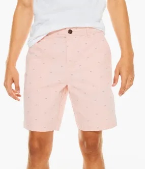 Aeropostale Mens' Geometric Print Classic Chino Shorts 9.5" - Pink - Size 27 - Cotton - Teen Fashion & Clothing Pink Magnolia