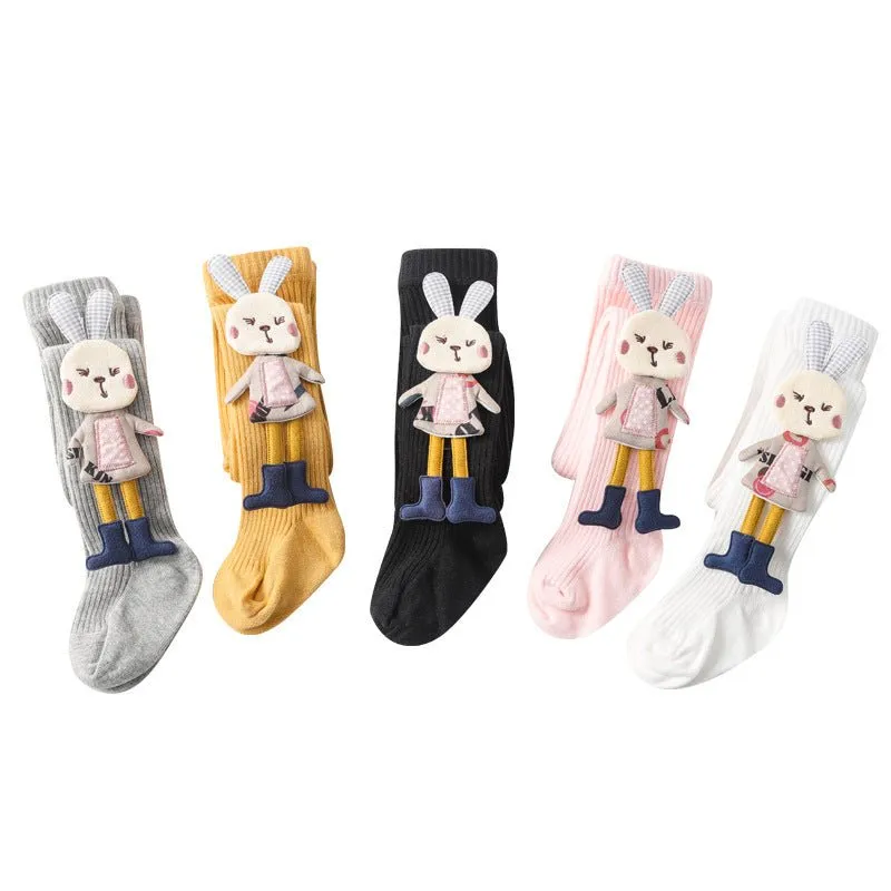 Baby/Toddler Girl 3D Bunny Design Warm Leggings