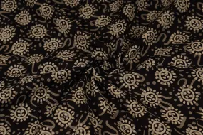 Black & Ivory Printed Cotton Cambric Fabric