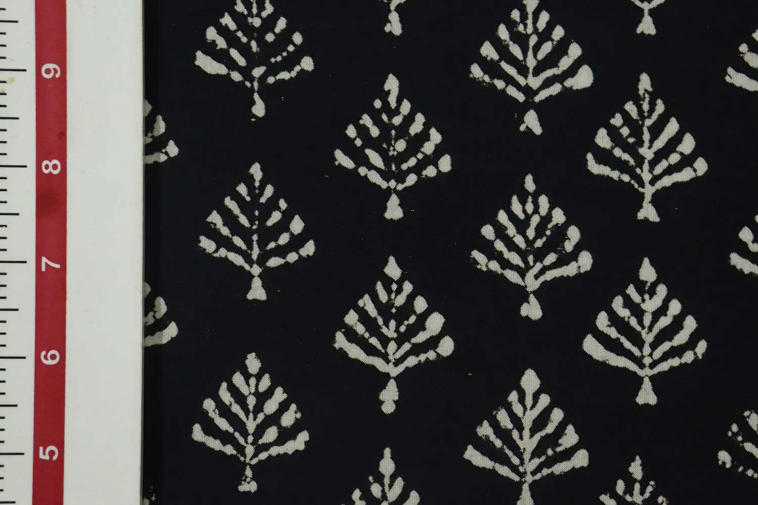 Black & White Motifs Block Printed Cotton Fabric