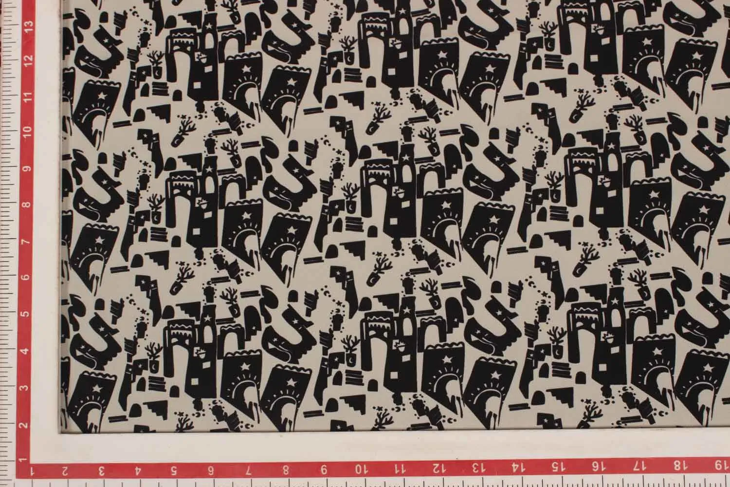 Black & White Printed Crepe Fabric