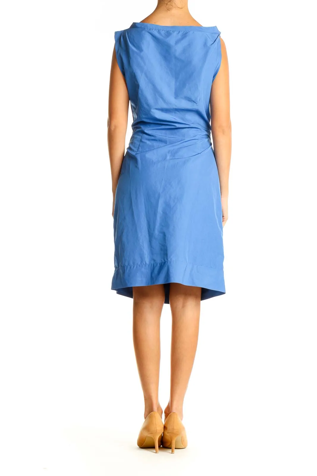 Blue Classic Tie Sheath Dress