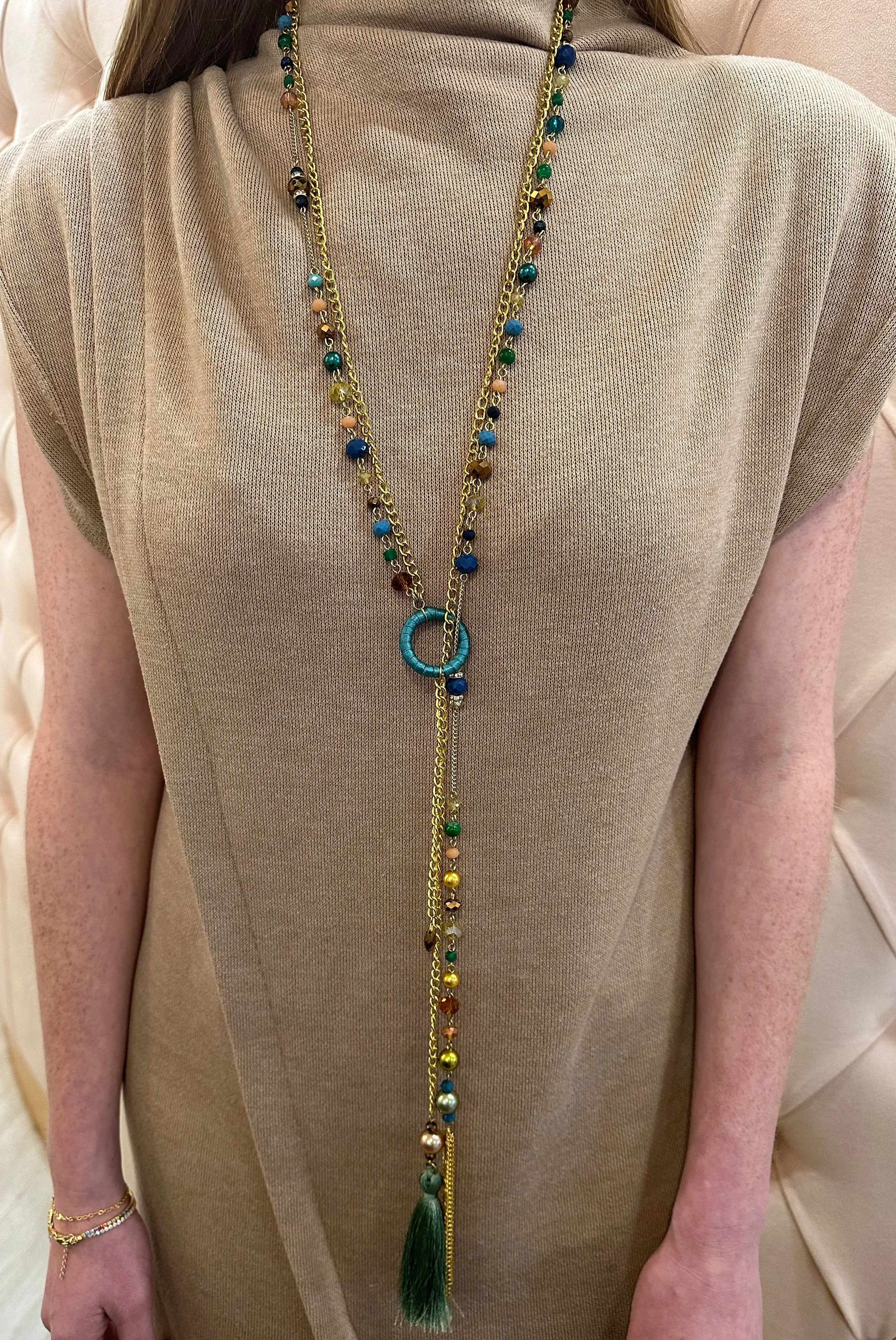 Blue, Green & Gold Ella Necklace