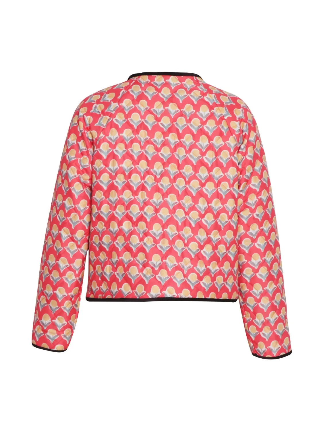 Blue Zone Planet |  Anna's Tied Printed Long Sleeve Quilted Thin Short Jacket