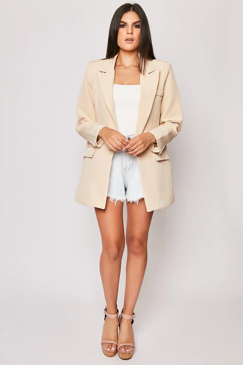 Breanna - Nude Tailored Oversized Blazer