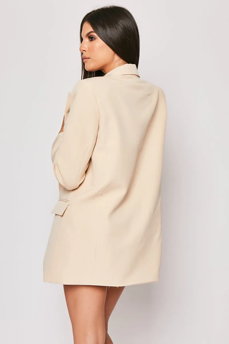 Breanna - Nude Tailored Oversized Blazer