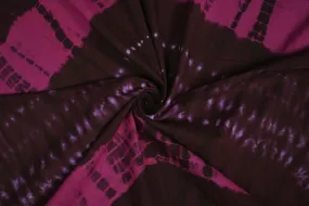 Brown & Pink Abstract Tie & Dye Cotton Fabric