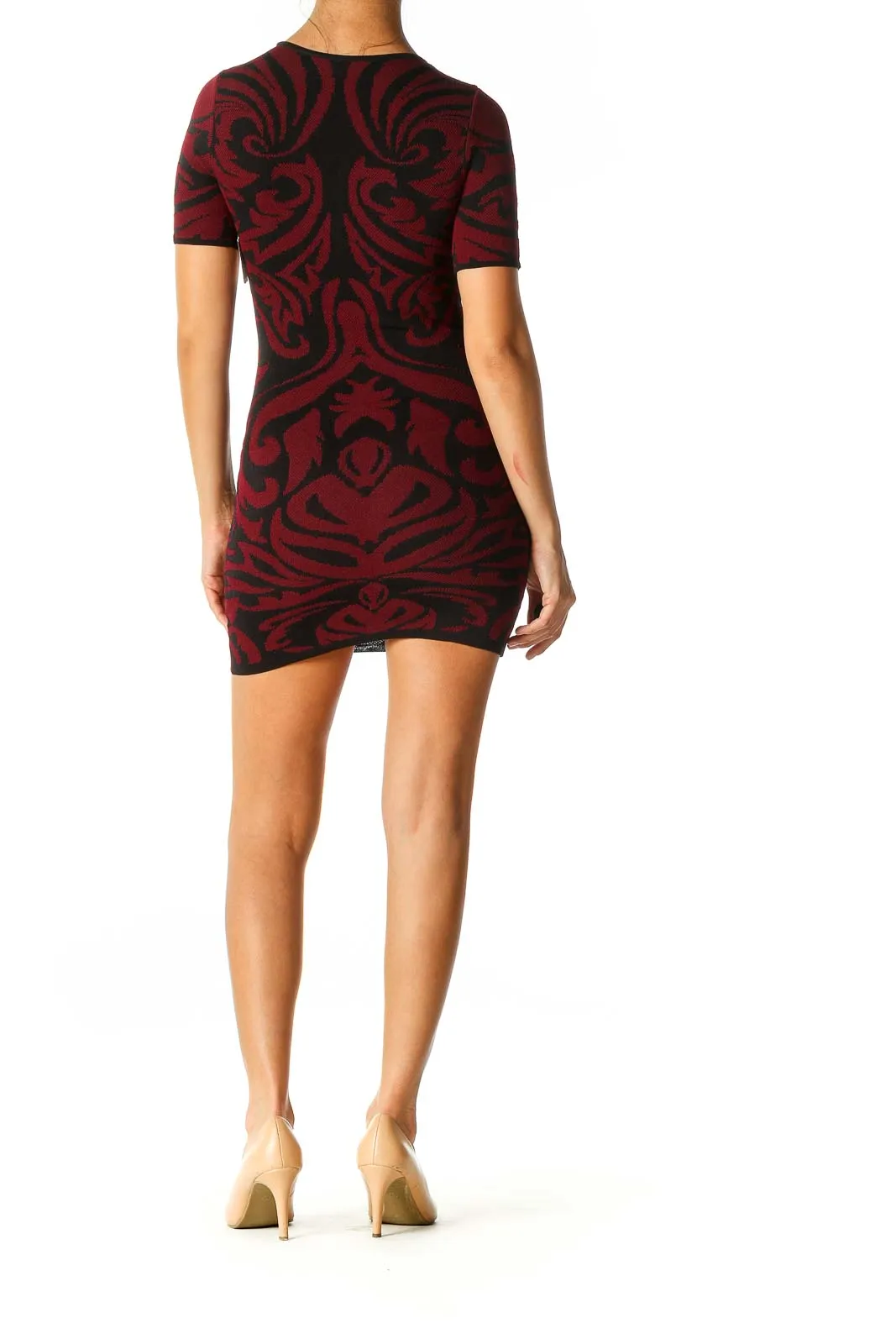 Brown Textured Chic Sheath Dress