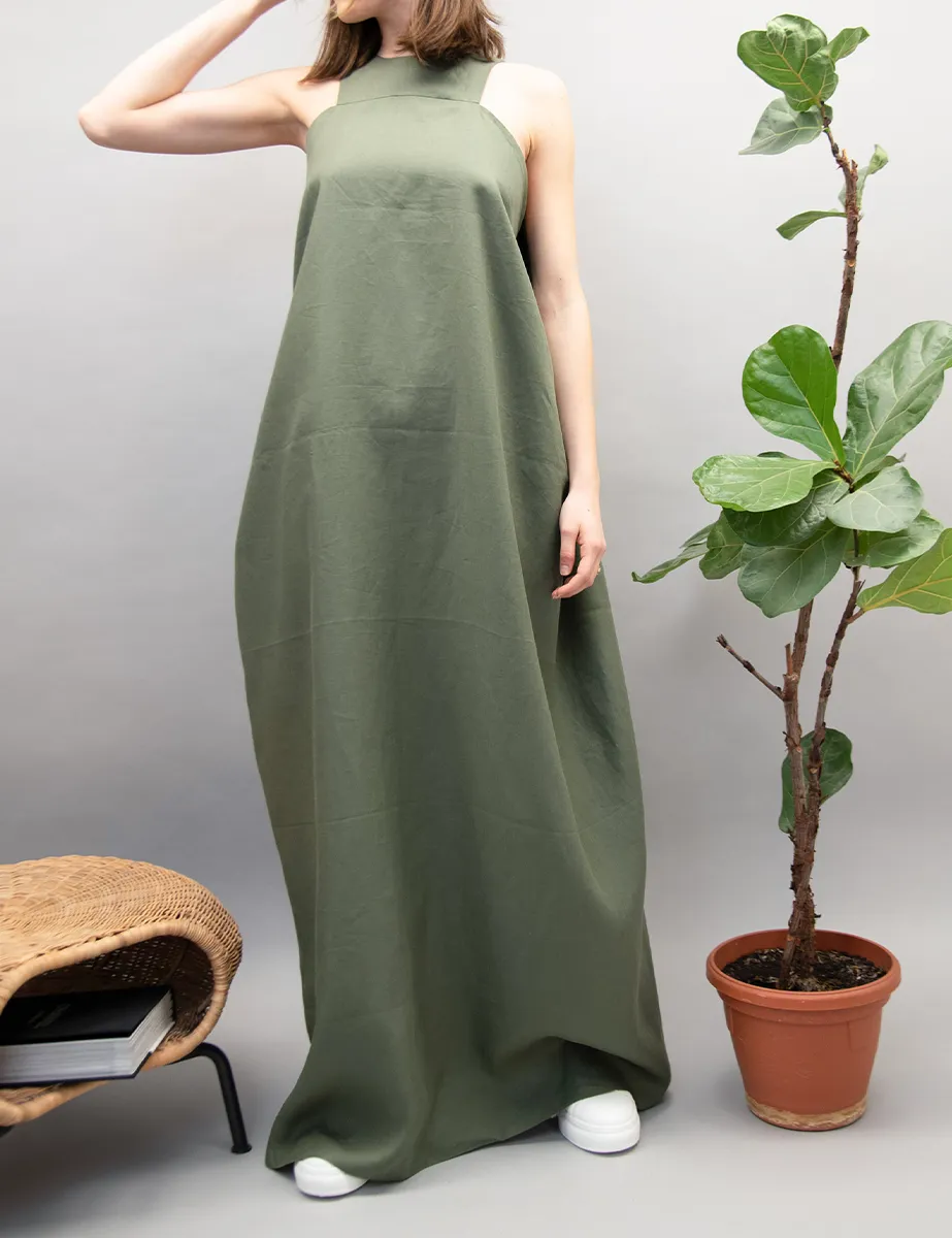 Casual Green Kaftan Dress