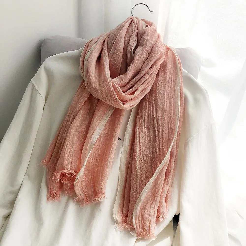 Casual Linen Stripe Scarf