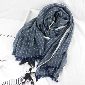 Casual Linen Stripe Scarf