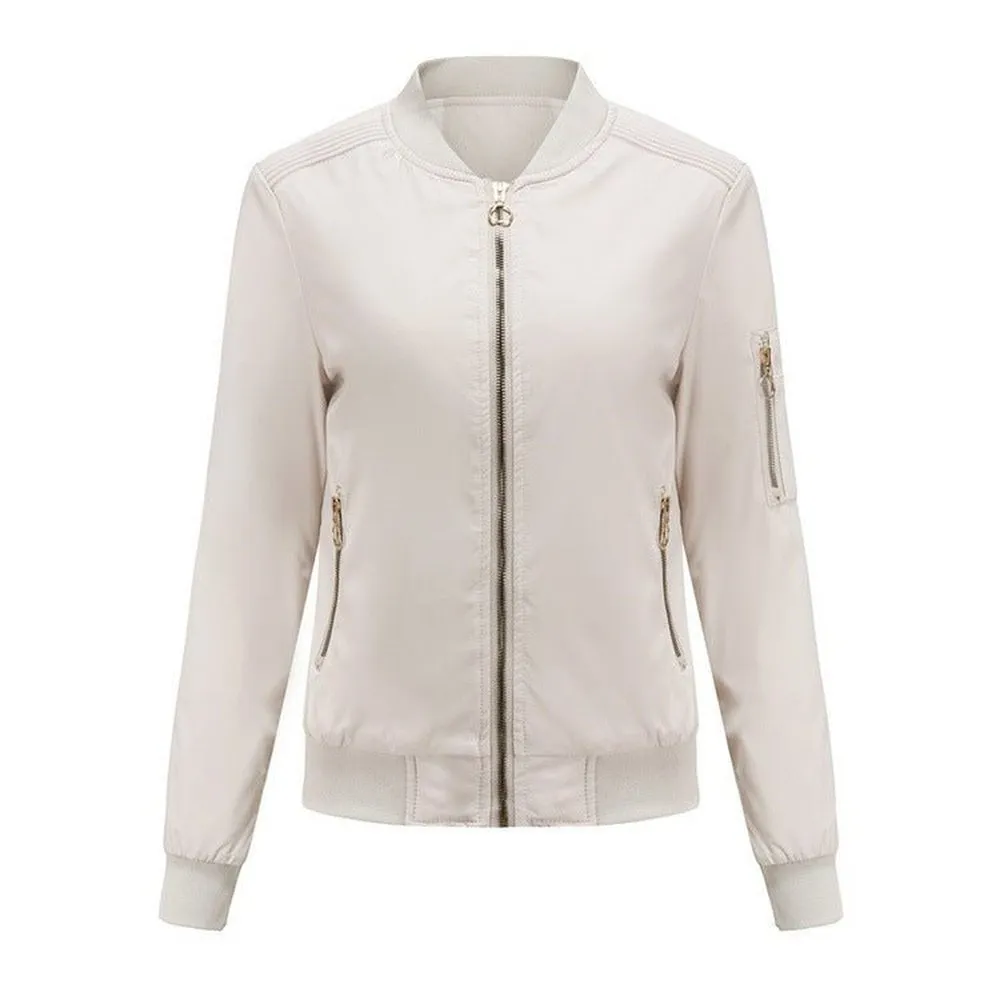 Casual Thin Polyester Jacket For Women