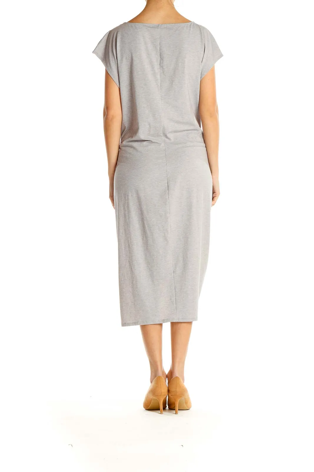 Cinched Gray Classic Sheath Dress