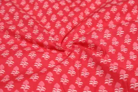 Coral Printed Cotton Cambric Fabric