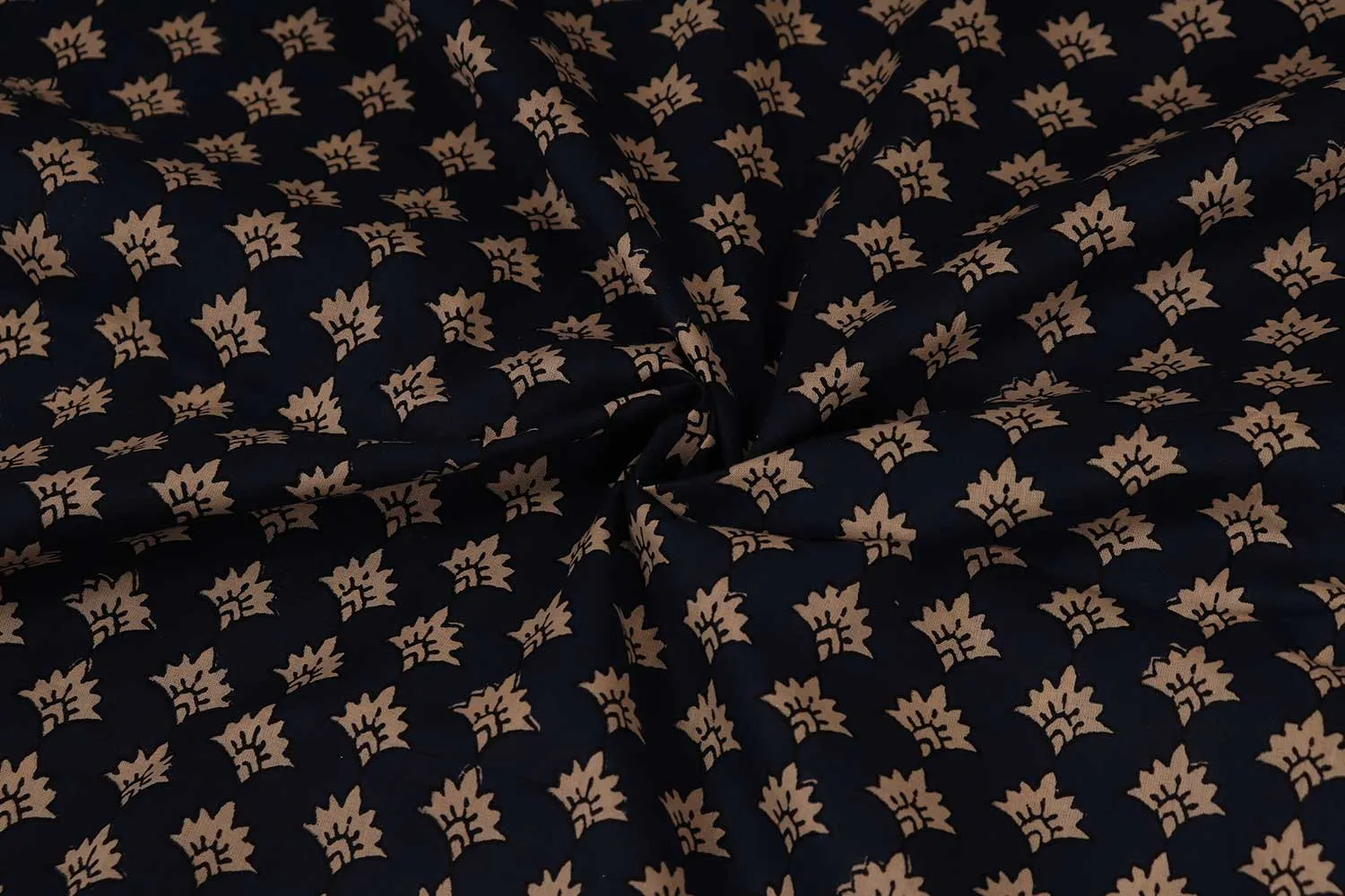 Dark Blue Printed Cotton Cambric Fabric