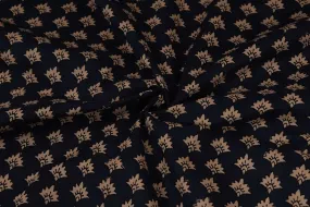 Dark Blue Printed Cotton Cambric Fabric