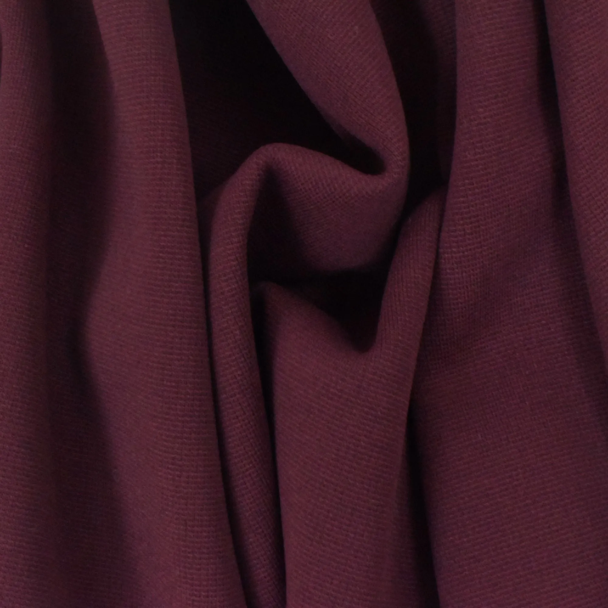 Deep Reddish Purple-Black Bonded Double Knit Jacketing Fabric