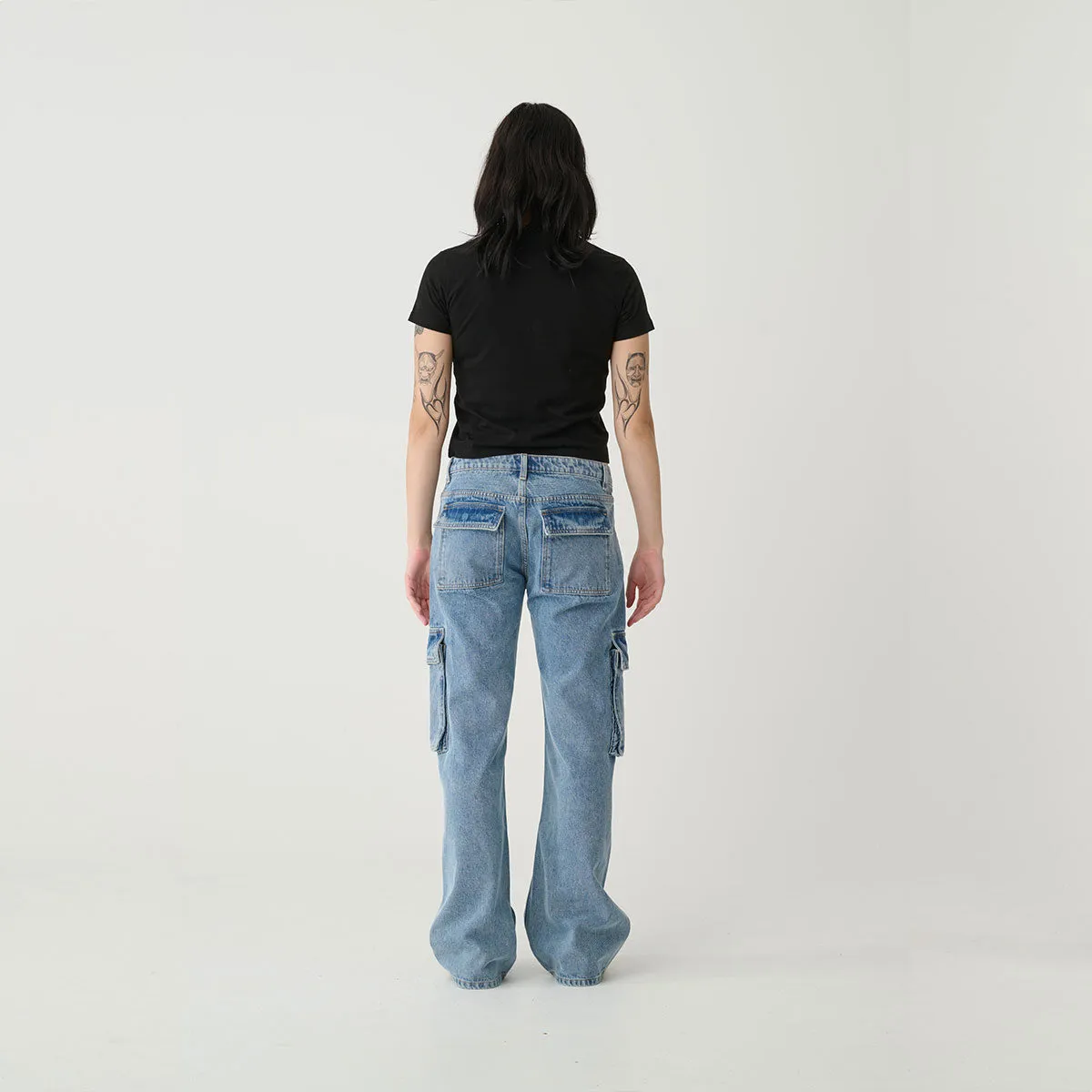 Denim Cargo Pant - Blue