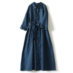 Elegant Long Maxi Shirt Dress