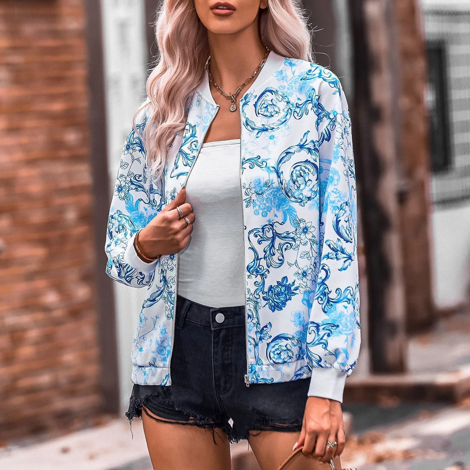 Fashion Printing Thin Jacket Tops Wholesale Coats And Jackets