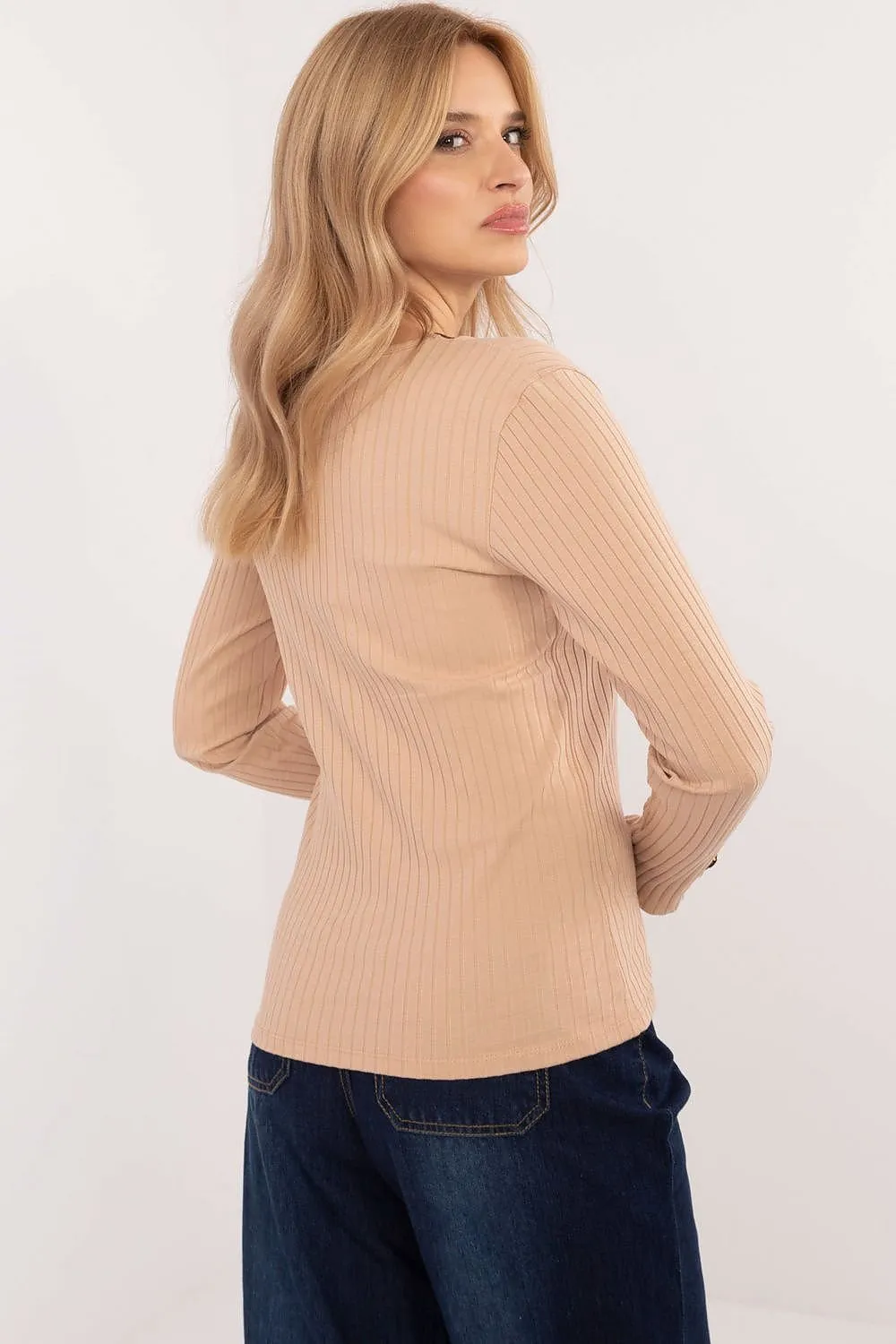 Fitted V-Neck Blouse