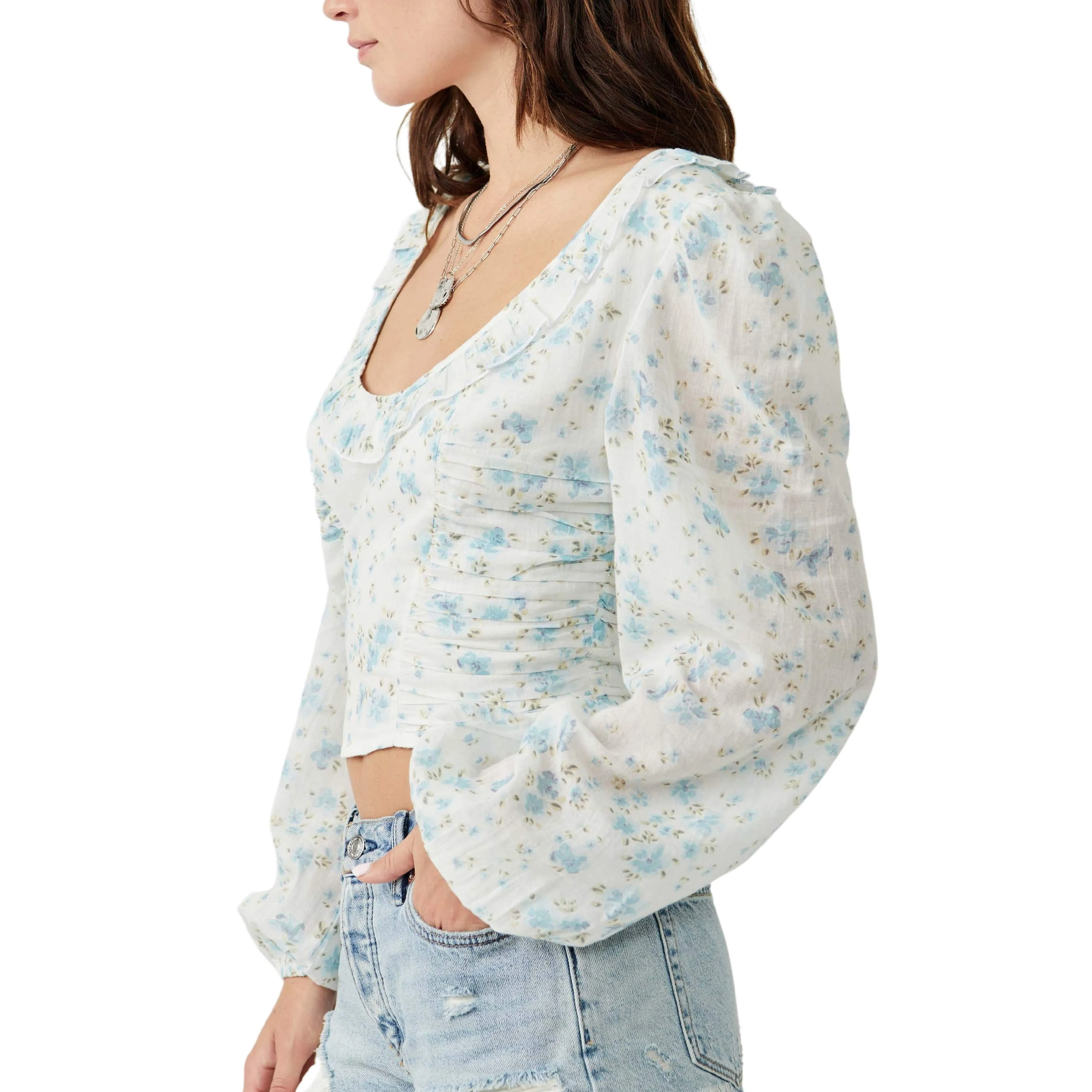 Free People Another Life Printed Top