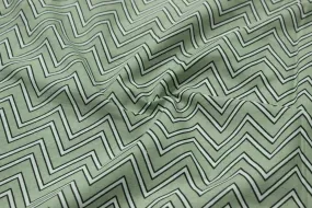 Green Printed Cotton Cambric Fabric