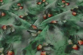 Green Printed Georgette Fabric