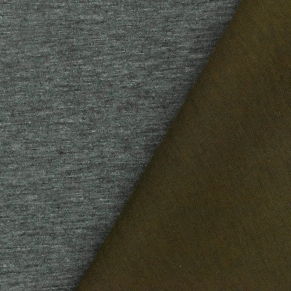 Heather Gray-Brown Texture Stretch Bonded Fabric