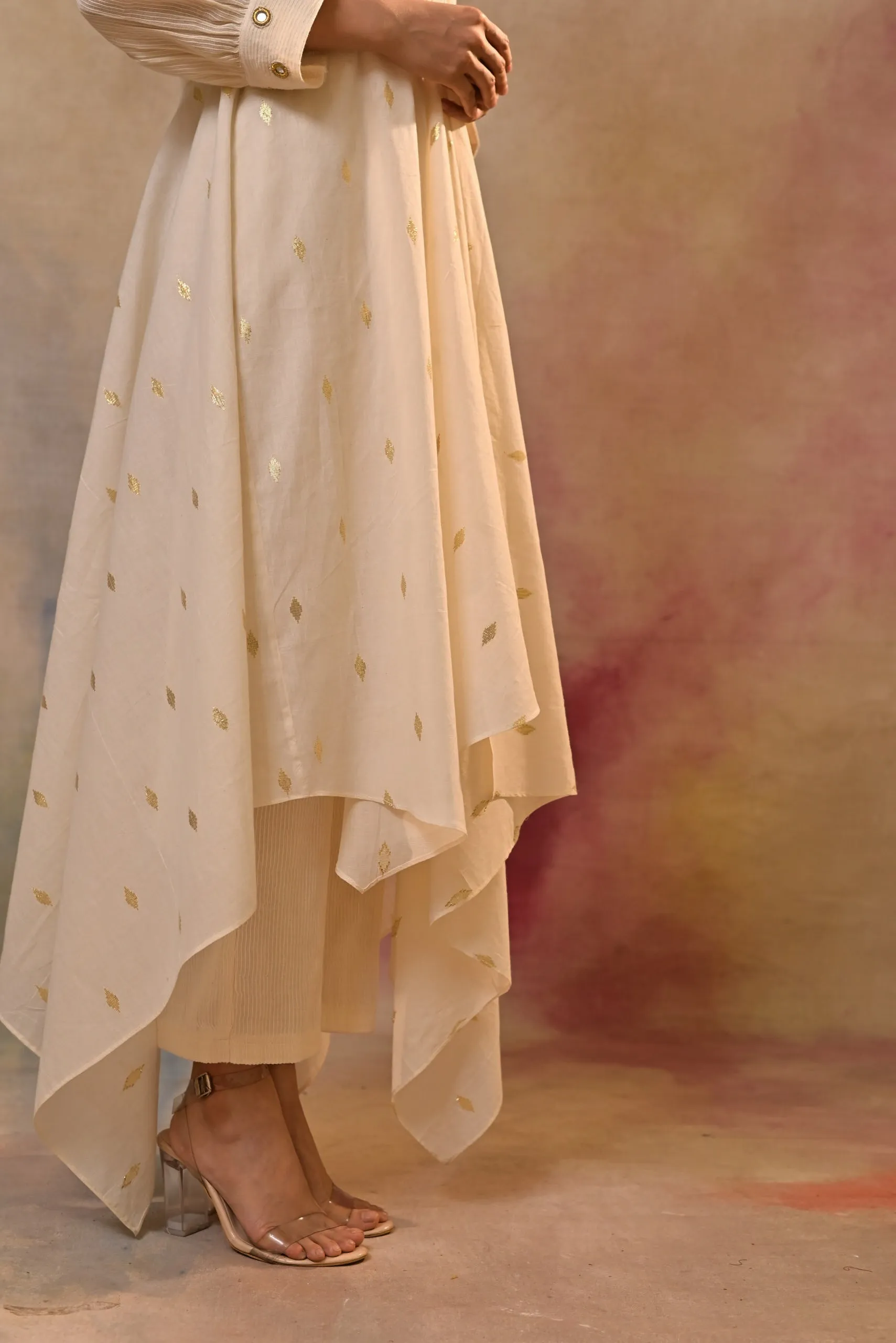 Ivory Gold Accent indo-western dress