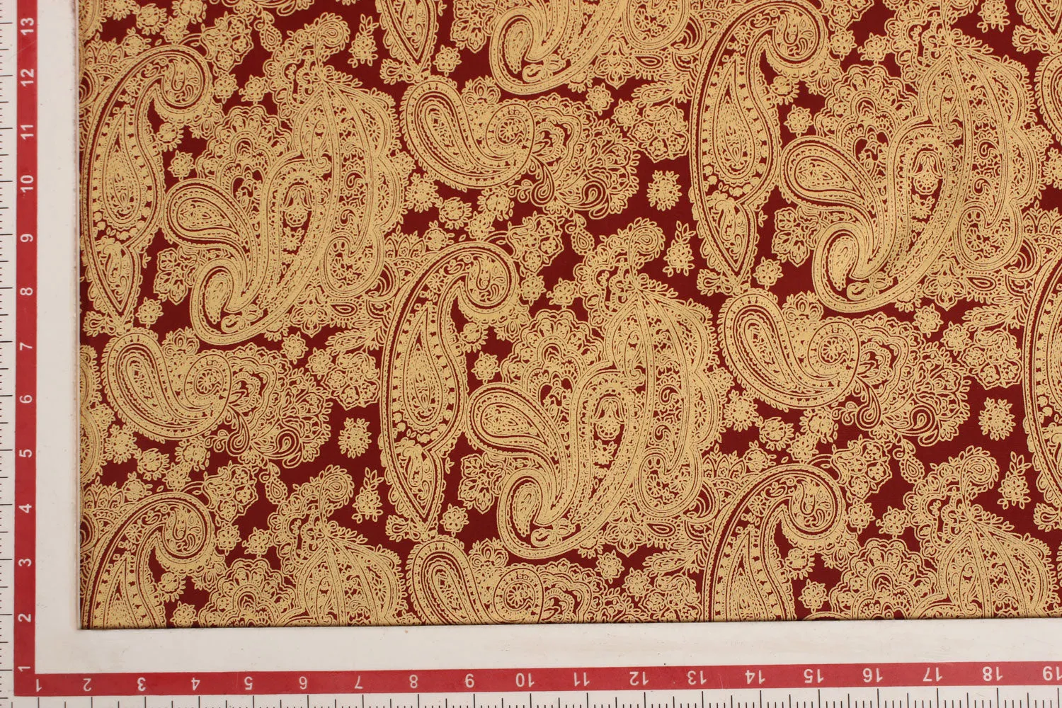 Maroon & Golden Cotton Poplin Fabric