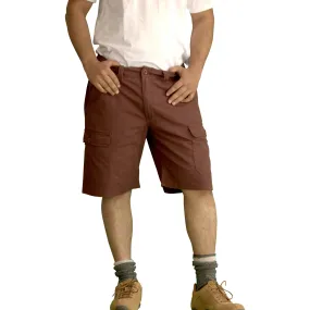 Men's Knee Touching Classic Cargo Short Pants (Brown)