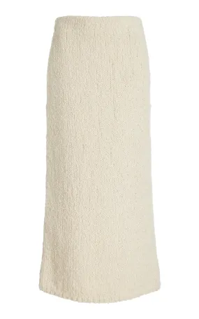 Milne Knit Maxi Skirt in Ivory Cashmere Boucle