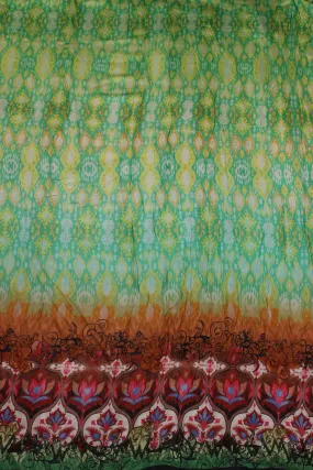 Multicolor Abstract Sushi Cotton Viscose Blend Fabric