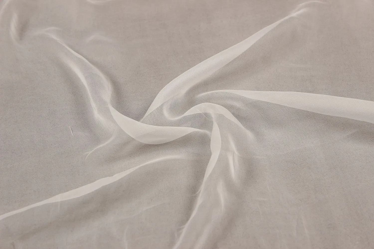 Off White Plain Georgette Viscose Fabric