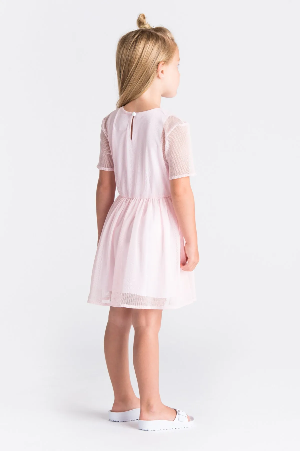 OMAMImini Fit and Flare Girls Dress - Pink