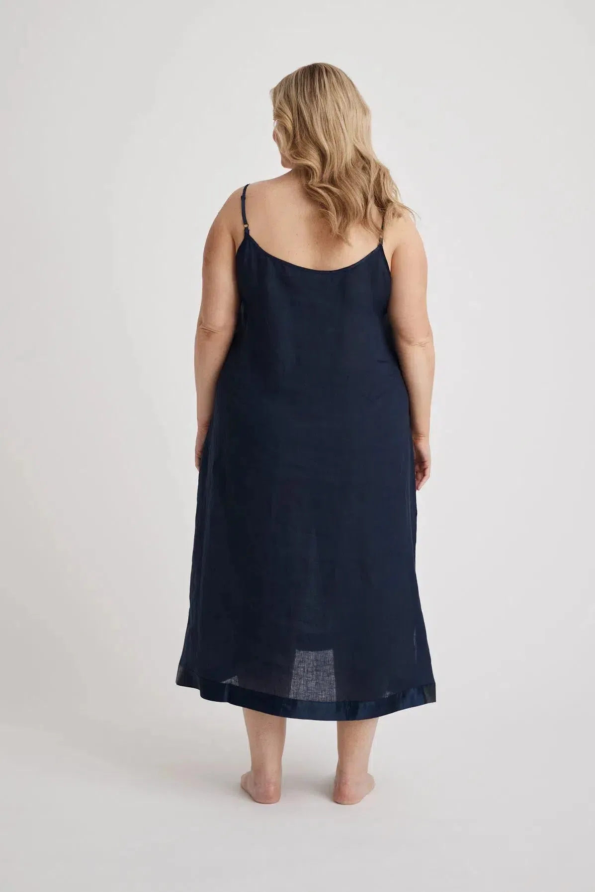 Renae - Slip Nightdress - Long - Navy