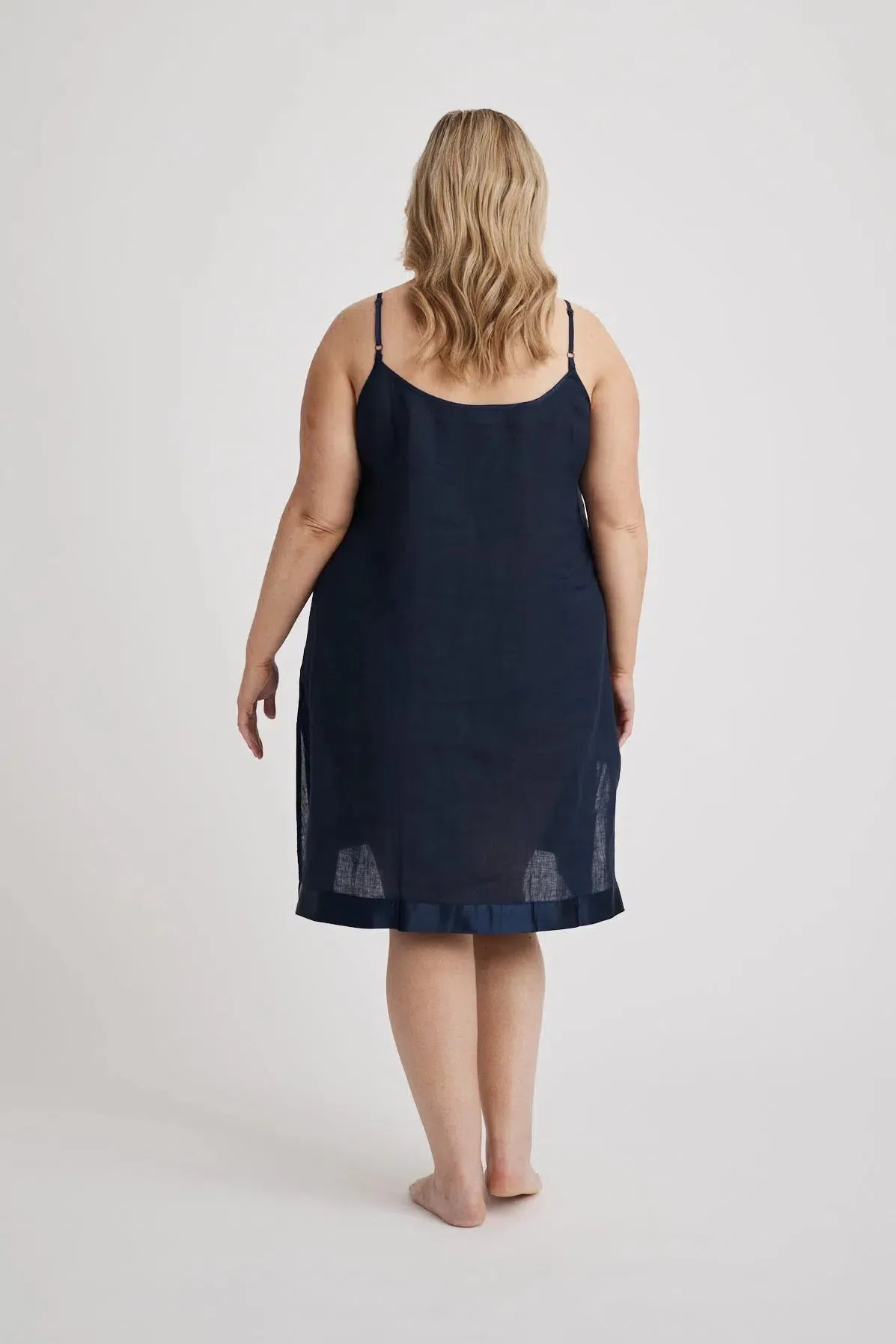 Renae - Slip Nightdress - Short - Navy