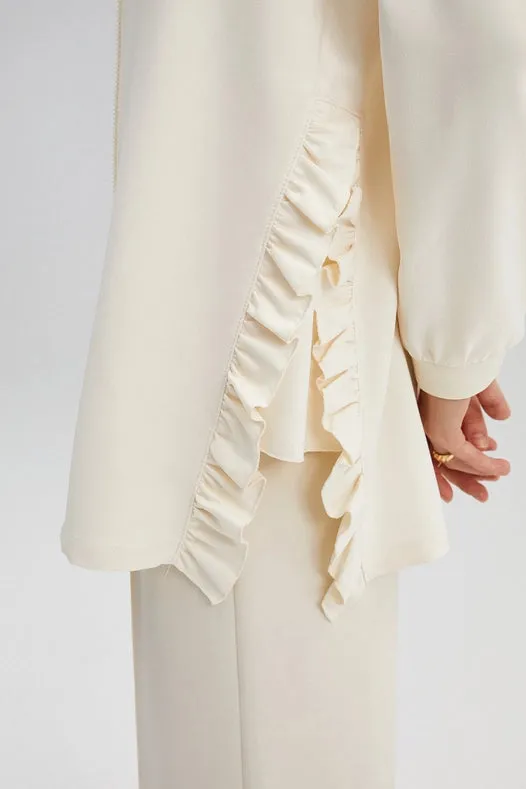 Ruffled Thin Crepe Jacket