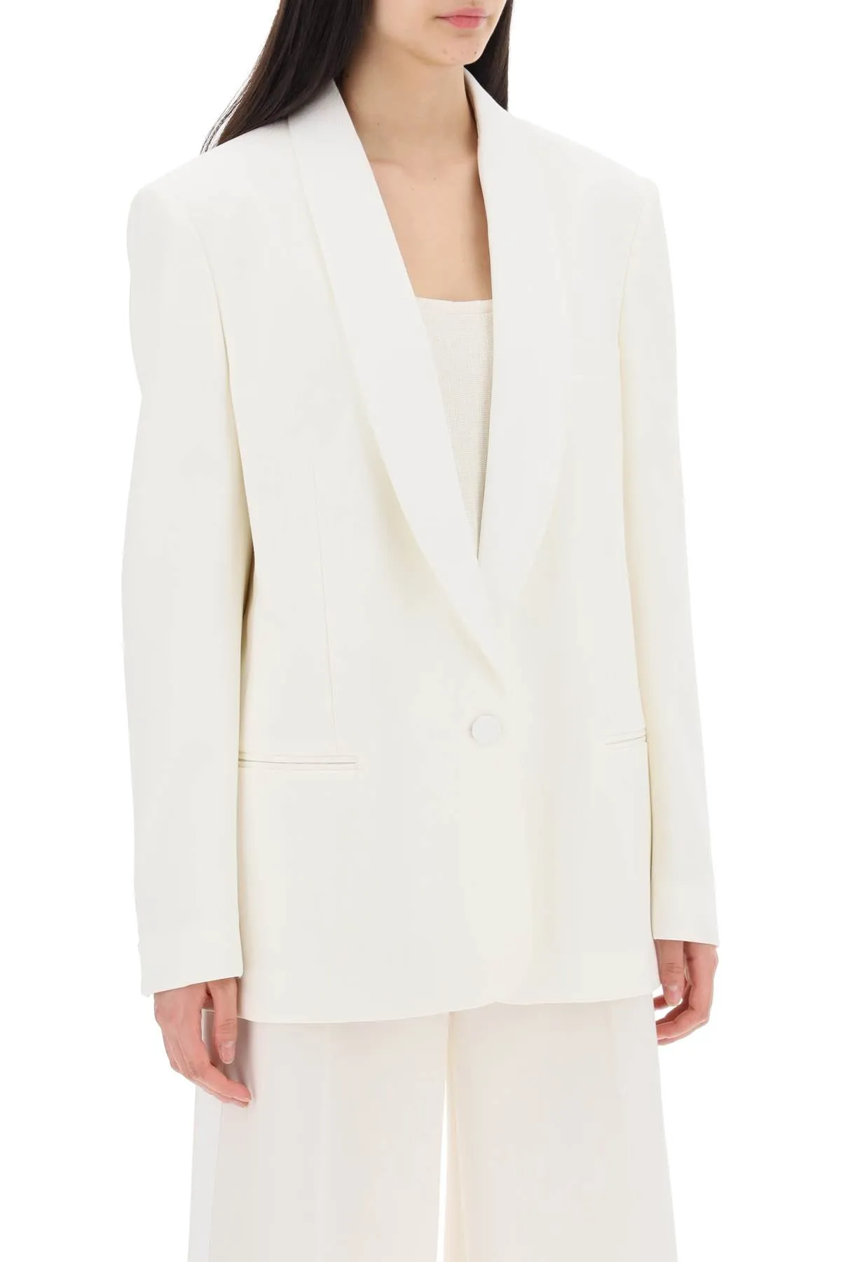 SINGLE-BREASTED TAILORED BLAZER WITH SH