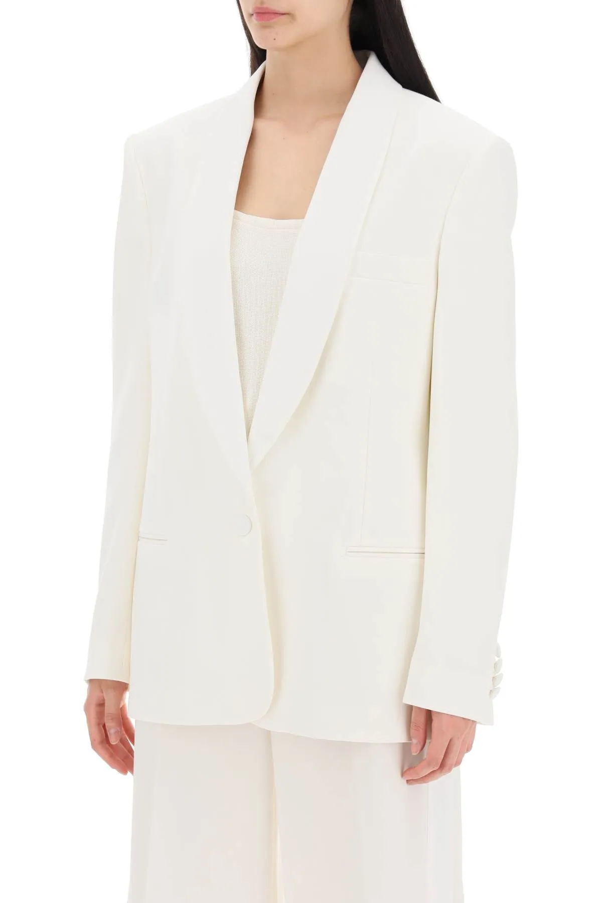 SINGLE-BREASTED TAILORED BLAZER WITH SH