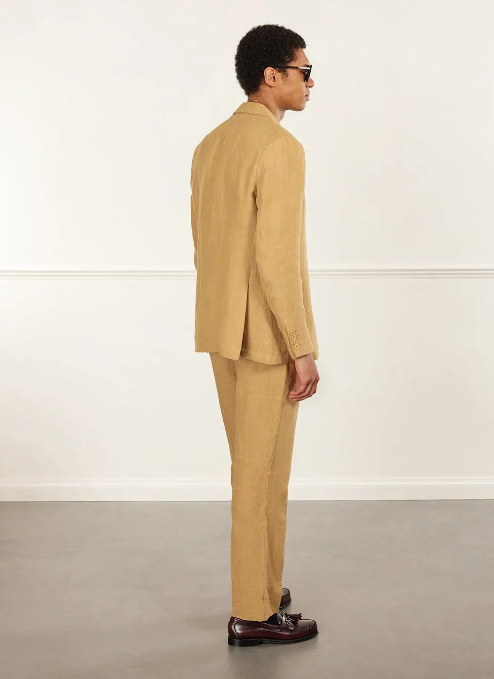 Tailored Linen Blazer | Camel