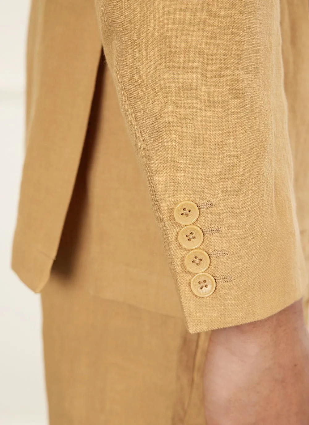 Tailored Linen Blazer | Camel