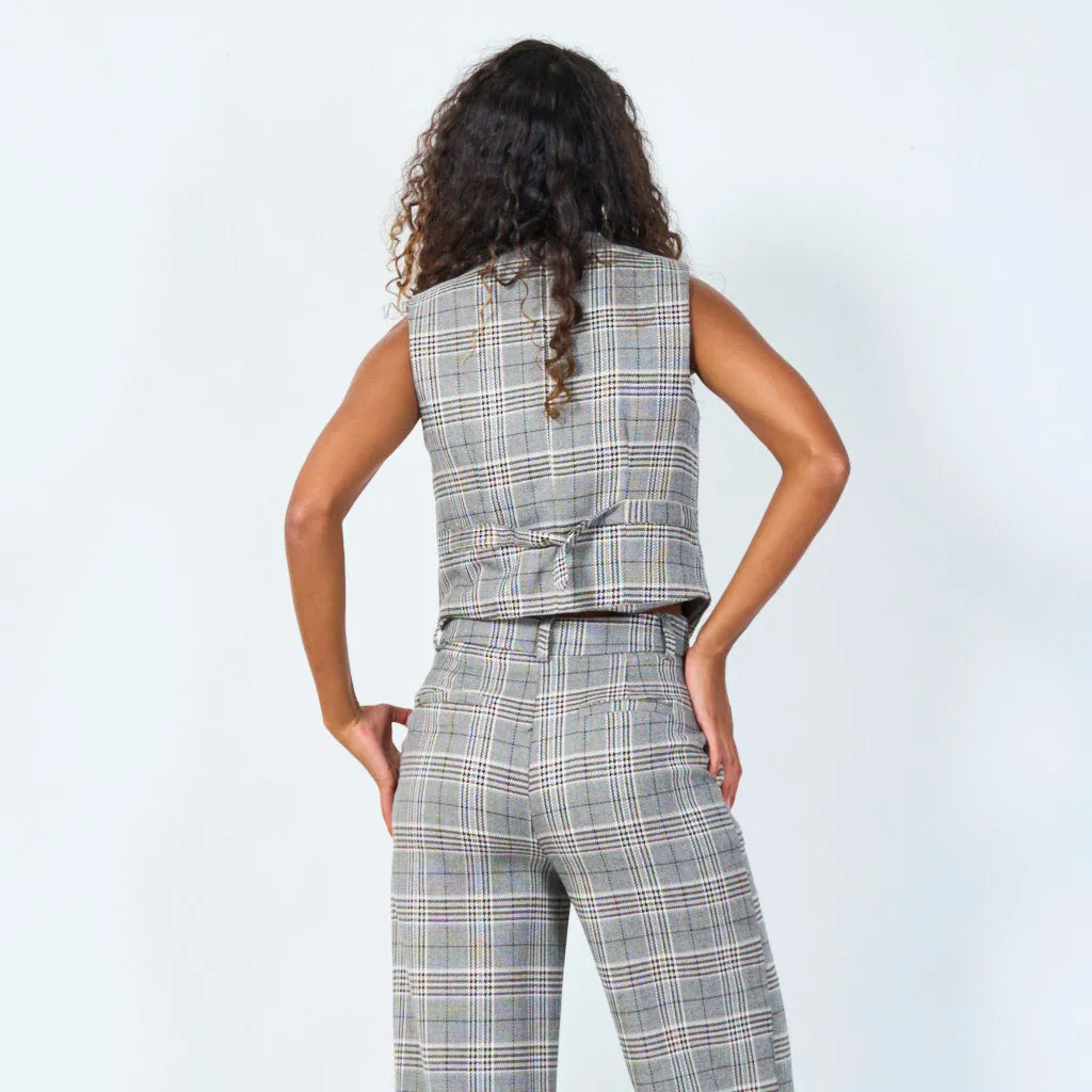 Tailored plaid vest wholesale