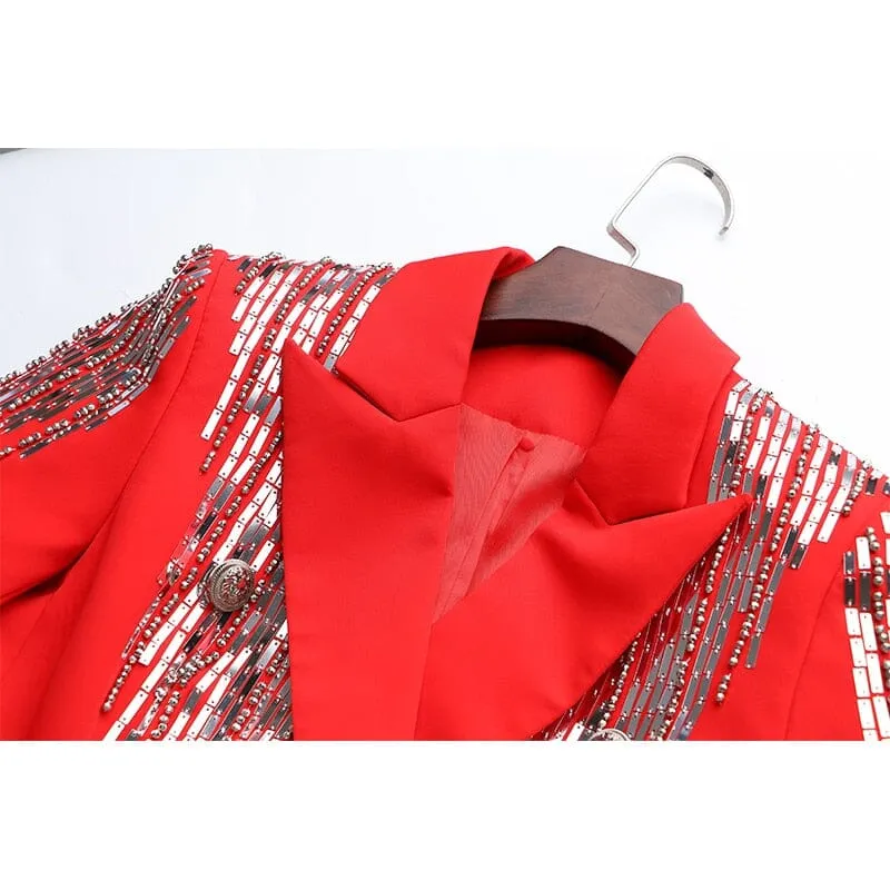 The Fireworks Long Sleeve Sequin Blazer