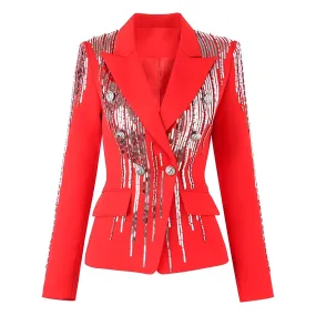 The Fireworks Long Sleeve Sequin Blazer